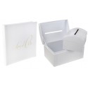 Pack Urne + Livre d'or blanc avec écriture " livre d'or"