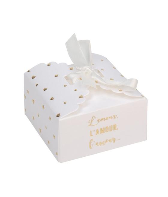 10 contenants  petits cœurs papier texturé