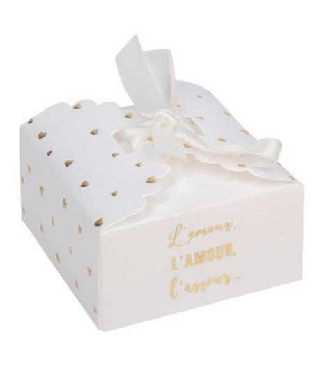 10 contenants  petits cœurs papier texturé