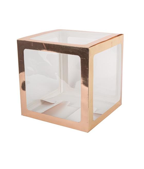 CUBE A BALLONS TRANSPARENT CONTOURS   ROSE GOLD