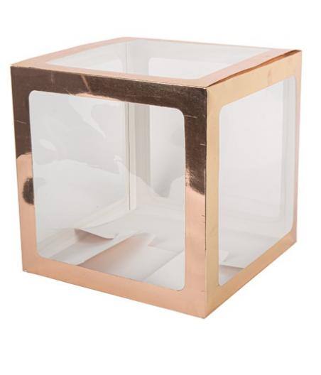 CUBE A BALLONS TRANSPARENT CONTOURS   ROSE GOLD