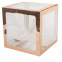 CUBE A BALLONS TRANSPARENT CONTOURS   ROSE GOLD