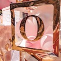 CUBE A BALLONS TRANSPARENT CONTOURS   ROSE GOLD 30X3
