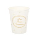 8 gobelets mon premier anniversaire blanc et or