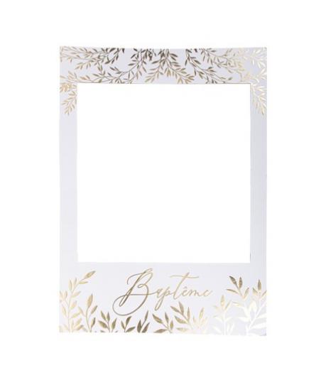 Cadre Photobooth Géant Baptême Jolis Brins Blanc