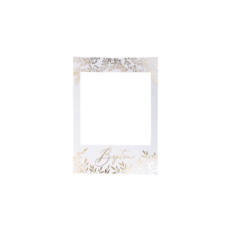 Cadre Photobooth Géant Baptême Jolis Brins Blanc