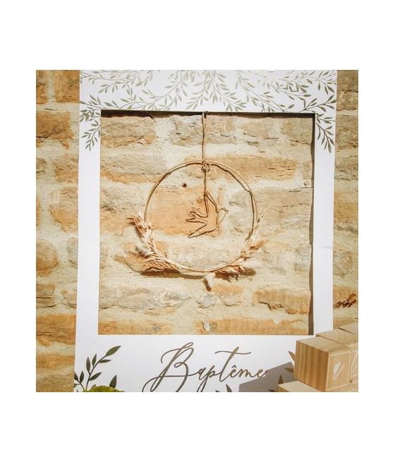 Cadre Photobooth Géant Baptême Jolis Brins Blanc