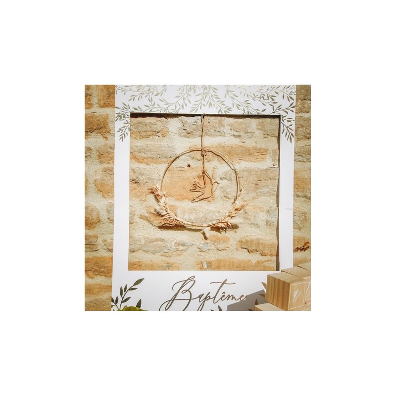 Cadre Photobooth Géant Baptême Jolis Brins Blanc