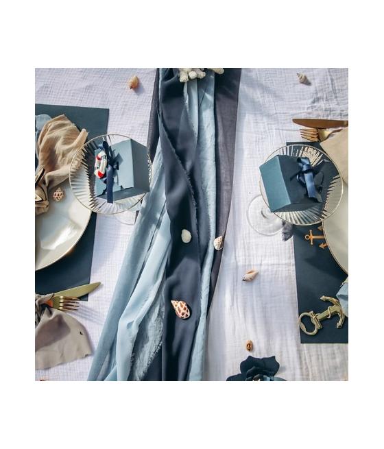 Chemin de Table Mousseline Bleu Pastel