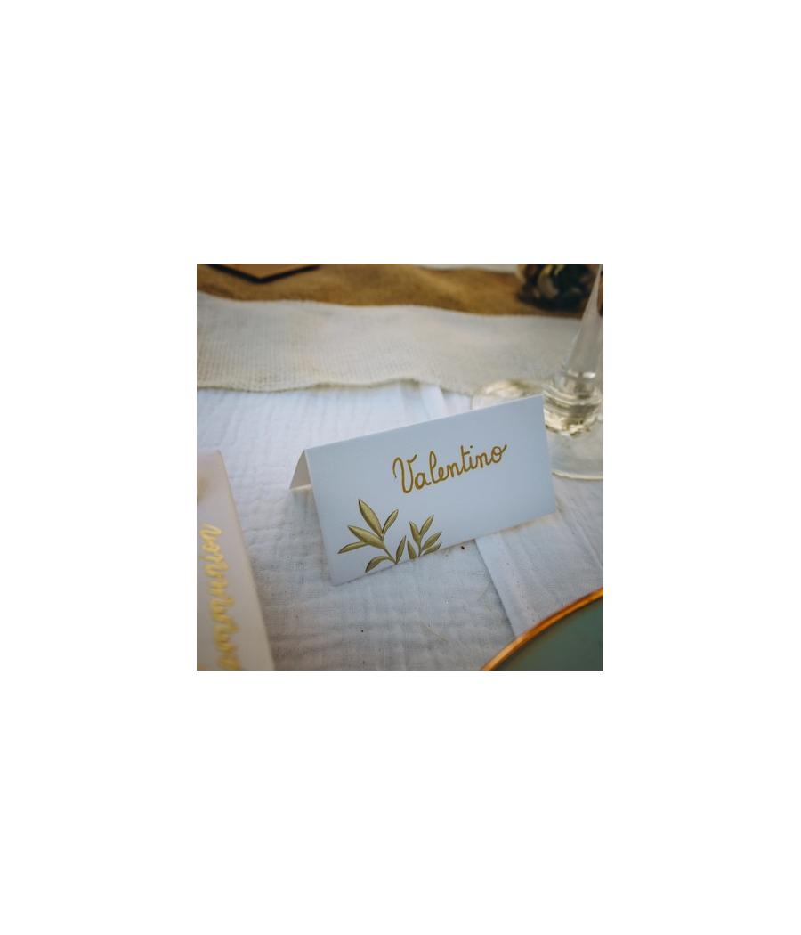 Marque-Places Jolis Brins Blancs et Or