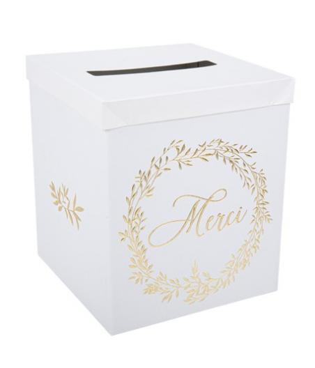 Urne Merci Jolis Brins Blanche et Or