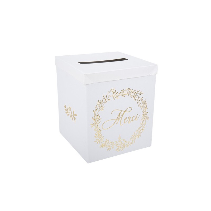 Urne Merci Jolis Brins Blanche et Or