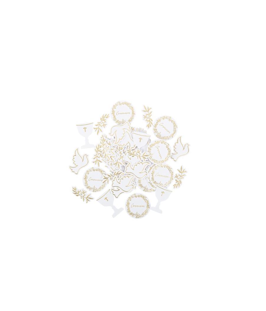 Confettis Communion Jolis Brins Blancs et Or