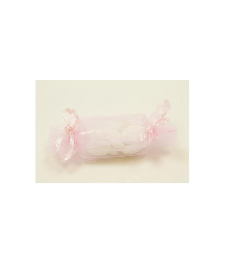  Sacs organza forme bonbon rose 