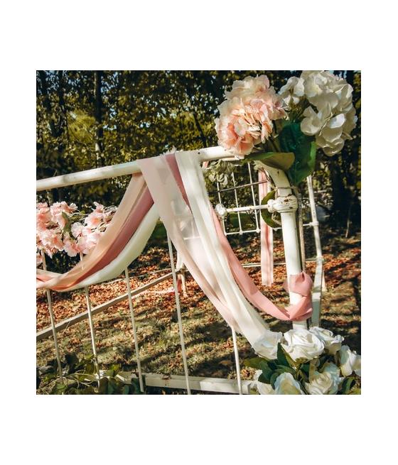 Chemin de Table Blush Effiloché Mousseline