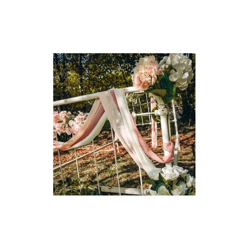 Chemin de Table Blush Effiloché Mousseline