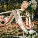 Chemin de Table Blush Effiloché Mousseline
