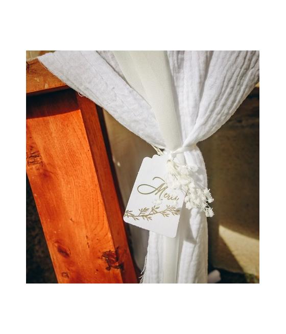 Étiquettes Merci Jolis Brins Bla nches et Or