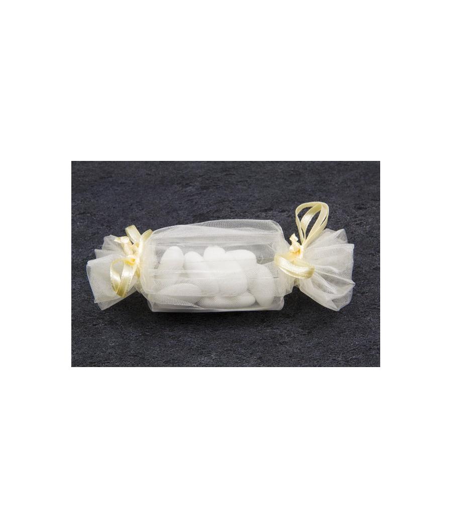  Sacs organza forme bonbon Ivoire 