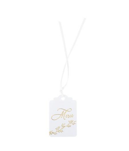 Étiquettes Merci Jolis Brins Bla nches et Or