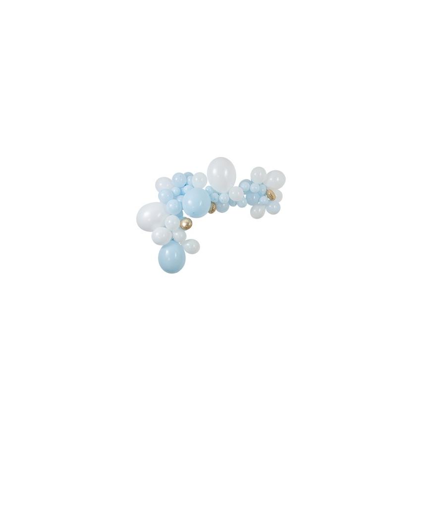 Kit Arche De 57 Ballons Babyblue Bleu Ciel Blanc