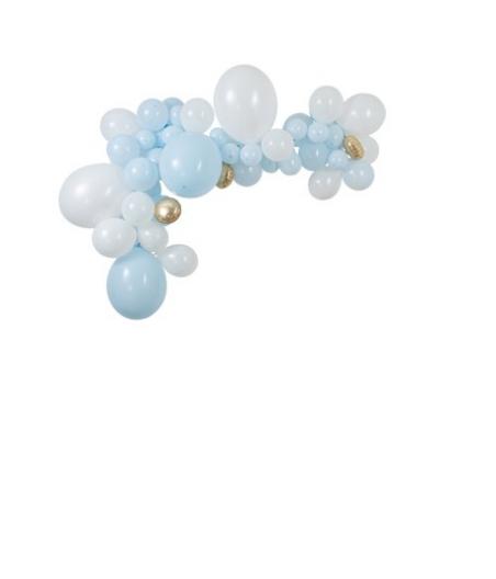 Kit Arche De 57 Ballons Babyblue Bleu Ciel Blanc