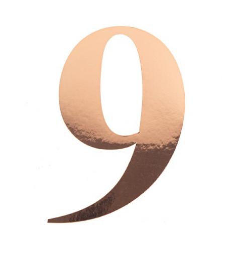 Sticker Chiffre 9 Rose Gold