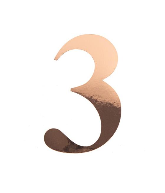 Sticker Chiffre 3 Rose Gold