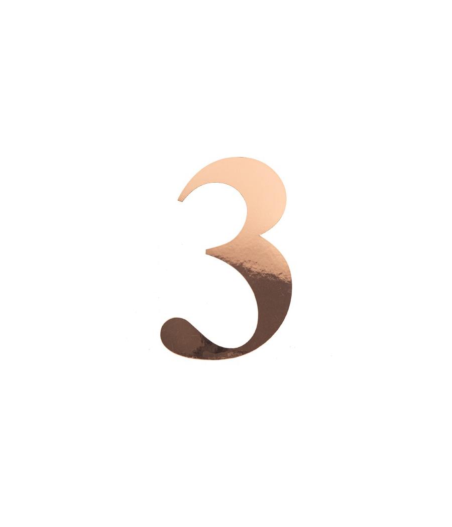 Sticker Chiffre 3 Rose Gold