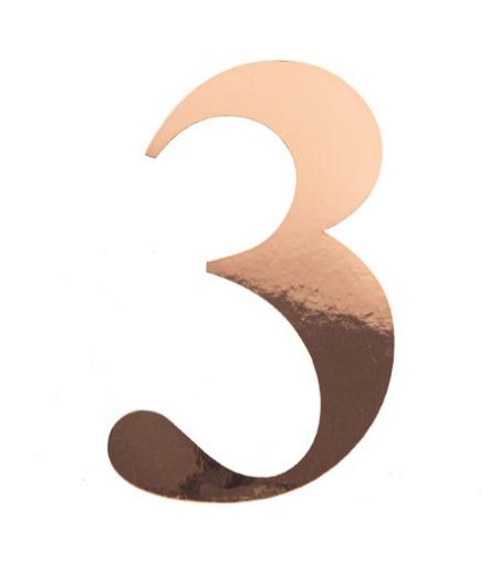 Sticker Chiffre 3 Rose Gold