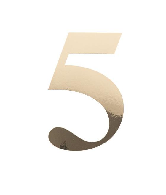 Sticker Chiffre 5 Or