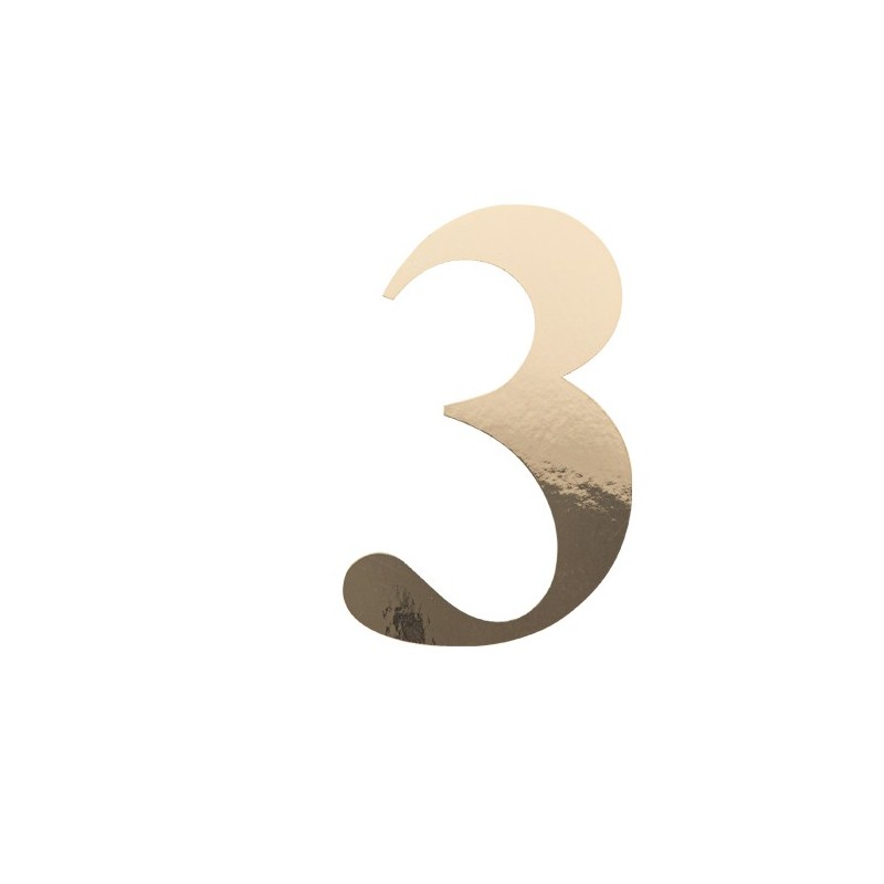 Sticker Chiffre 3 Or