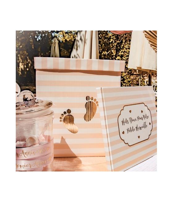 Urne Pour Notre Petite Merveille Rayé Rose