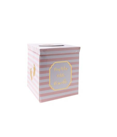 Urne Pour Notre Petite Merveille Rayé Rose
