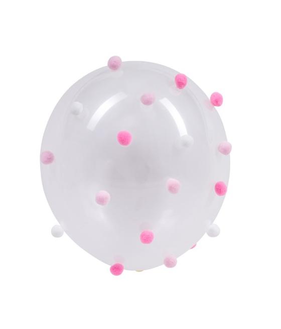 Ballons Transparents Avec 50 Pompons