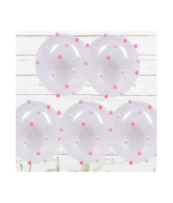 Ballons Transparents Avec 50 Pompons