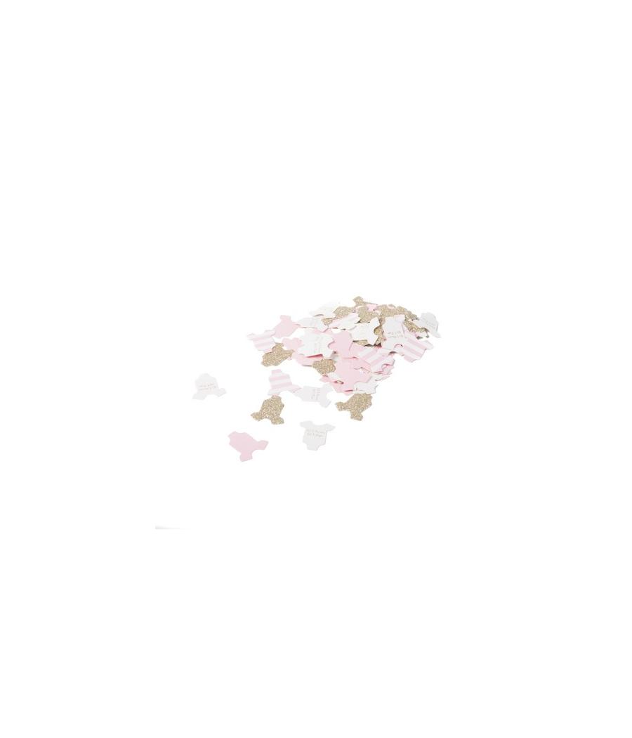 100 Confettis Body Bébé Fille Rose,