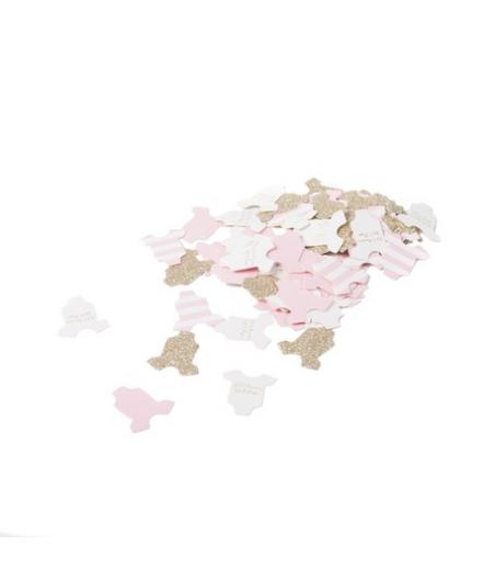 100 Confettis Body Bébé Fille Rose,