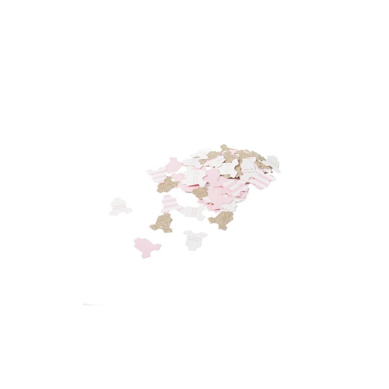 100 Confettis Body Bébé Fille Rose,