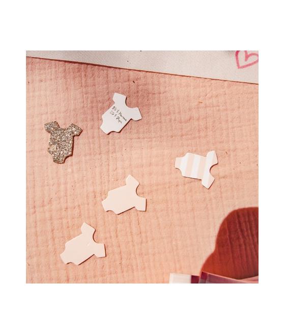 100 Confettis Body Bébé Fille Rose,