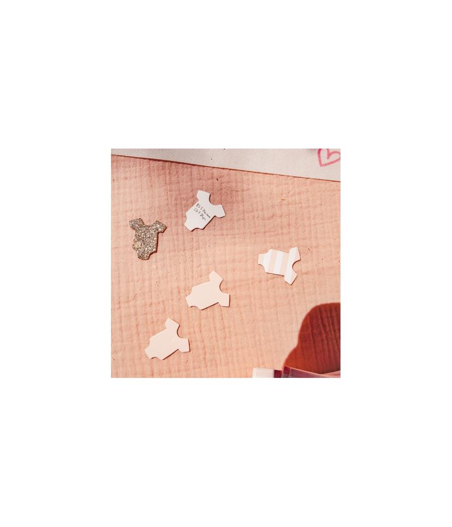 100 Confettis Body Bébé Fille Rose,