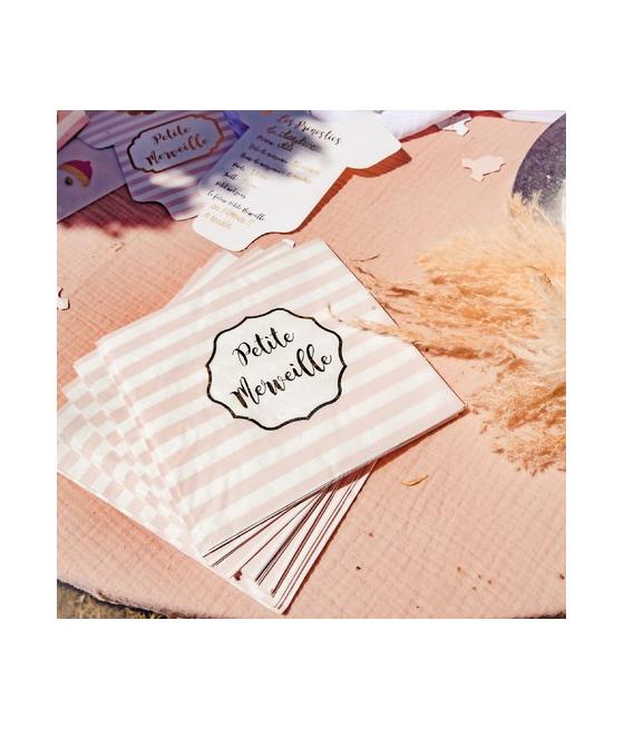 Serviettes Petite Merveille Rayé Blanc