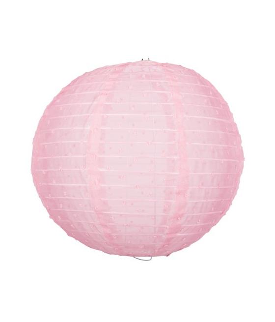 Lanterne Tissu Plumetis Rose