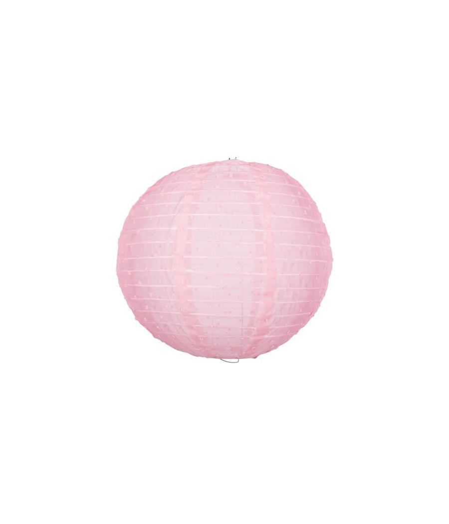 Lanterne Tissu Plumetis Rose