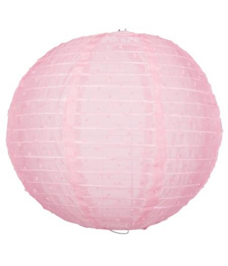 Lanterne Tissu Plumetis Rose