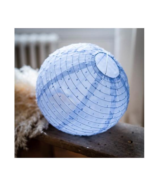 Lanterne Tissu Plumetis Bleu