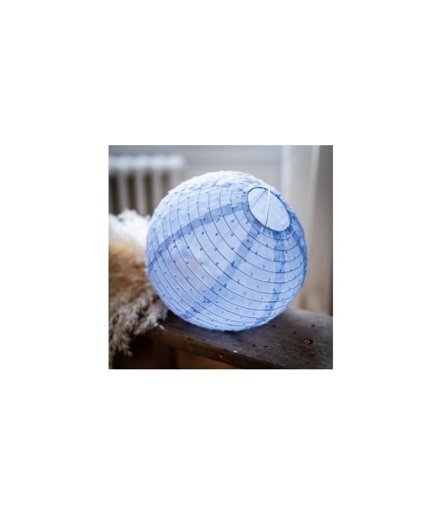 Lanterne Tissu Plumetis Bleu