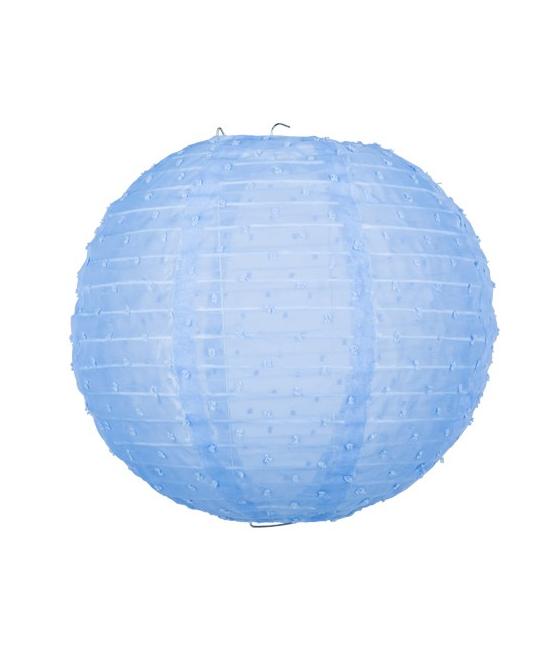 Lanterne Tissu Plumetis Bleu