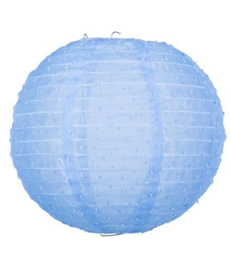 Lanterne Tissu Plumetis Bleu