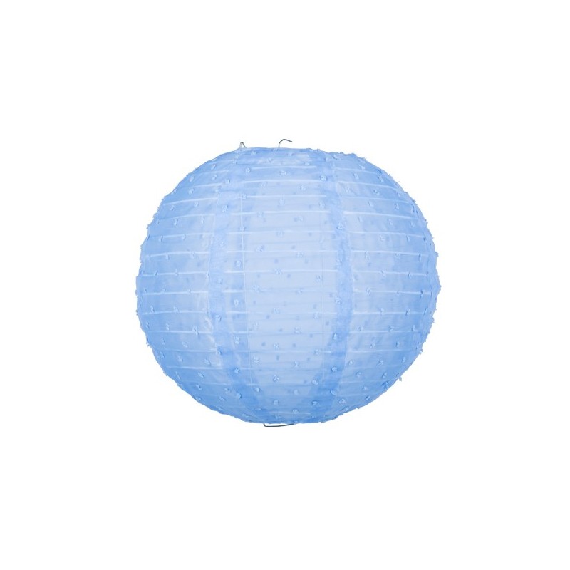 Lanterne Tissu Plumetis Bleu